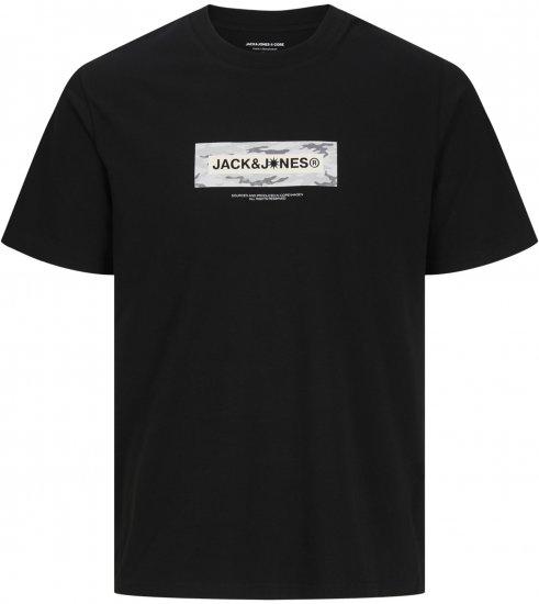 Jack & Jones Breeze Branded T-Shirt Black - Magliette - Magliette Uomo Taglie Forti