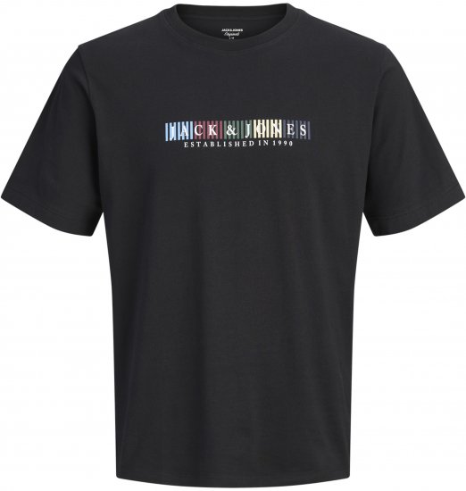 Jack & Jones Nantucket Branding T-Shirt Nera - Magliette - Magliette Uomo Taglie Forti