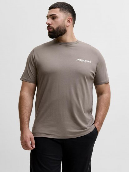 Jack & Jones Oscar T-Shirt Grey - Magliette con stampa - Magliette con stampa taglie forti
