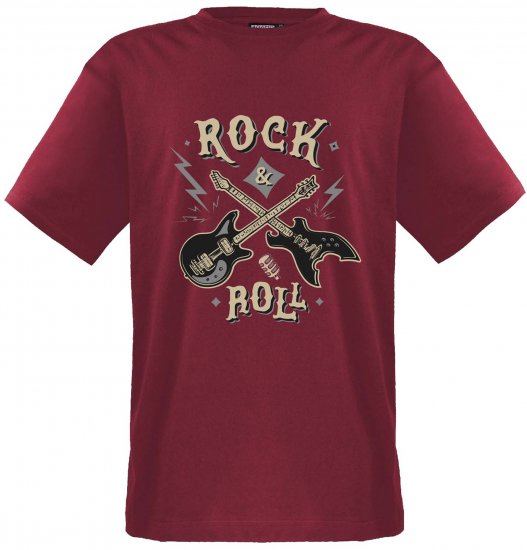 Adamo Rock and Roll Comfort Fit T-Shirt Red - Magliette con stampa - Magliette con stampa taglie forti
