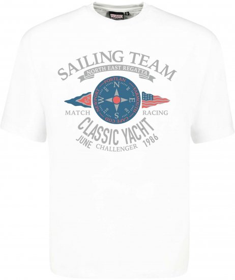 Adamo Sailing Comfort Fit T-Shirt White - Magliette con stampa - Magliette con stampa taglie forti