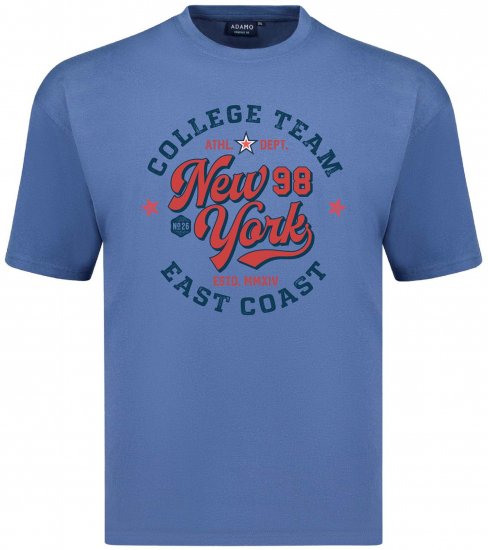 Adamo College Comfort Fit T-Shirt Blue - Magliette con stampa - Magliette con stampa taglie forti