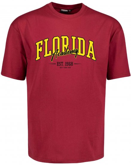 Adamo Florida Comfort Fit T-Shirt Red - Magliette con stampa - Magliette con stampa taglie forti