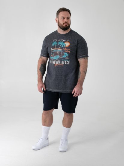 D555 Moyles Newport Beach Woody Car Printed T-Shirt Navy Twist - Magliette con stampa - Magliette con stampa taglie forti