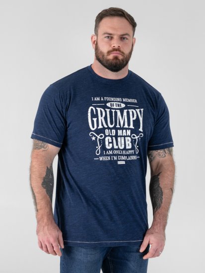D555 Cooper Grumpy Old Man Printed T-Shirt Navy - Magliette con stampa - Magliette con stampa taglie forti
