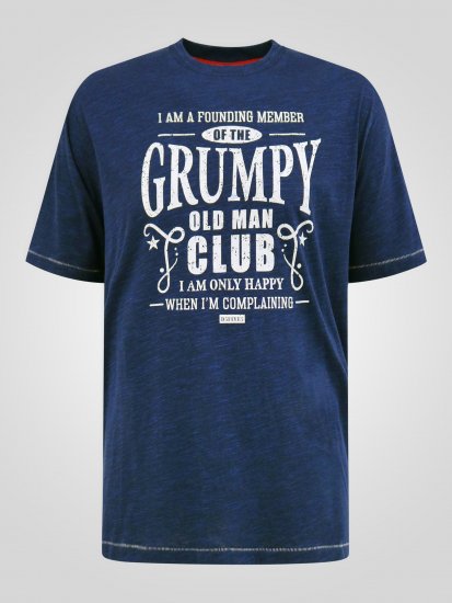 D555 Cooper Grumpy Old Man Printed T-Shirt Navy - Magliette con stampa - Magliette con stampa taglie forti