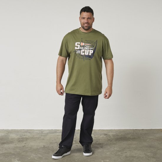 North Latitude 61119 T-Shirt Con Stampa Verde Oliva - Magliette - Magliette Uomo Taglie Forti