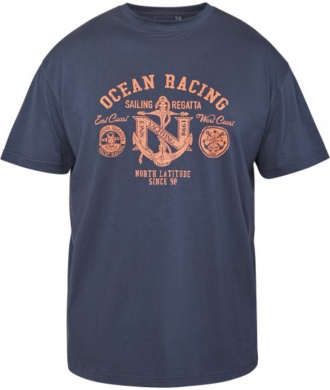 North Latitude 61121 T-Shirt Con Stampa Blu Navy - Magliette - Magliette Uomo Taglie Forti