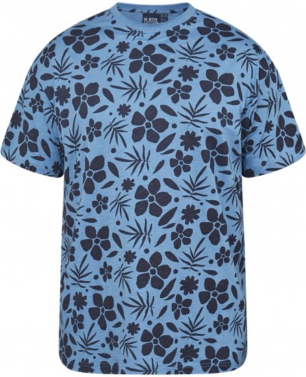 North Latitude 61123 T-Shirt Con Stampa All Over Blu Medio - Magliette - Magliette Uomo Taglie Forti