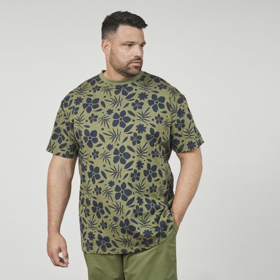 North Latitude 61123 T-Shirt Con Stampa All Over Verde Oliva - Magliette - Magliette Uomo Taglie Forti