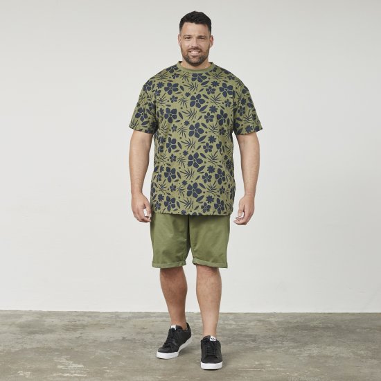 North Latitude 61123 T-Shirt Con Stampa All Over Verde Oliva - Magliette - Magliette Uomo Taglie Forti