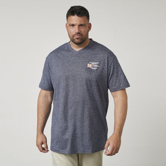 North Latitude 61124 T-Shirt A Righe Blu Navy - Magliette - Magliette Uomo Taglie Forti