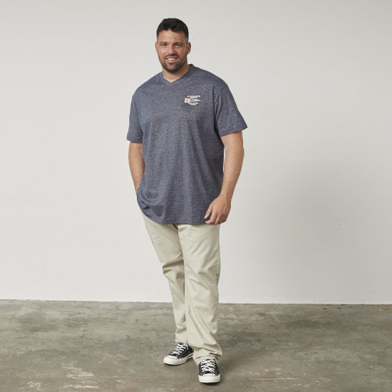 North Latitude 61124 T-Shirt A Righe Blu Navy - Magliette - Magliette Uomo Taglie Forti