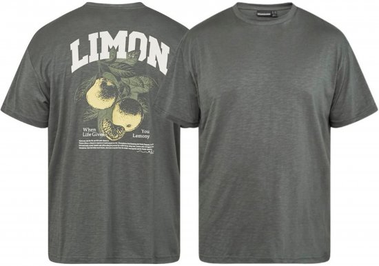 North Latitude 61317 T-Shirt Slub Con Stampa Sul Retro Verde Polvere Scuro - Magliette - Magliette Uomo Taglie Forti