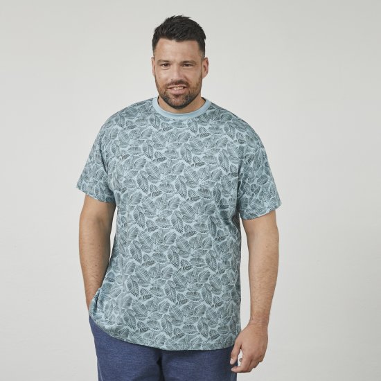 North Latitude 61318 T-Shirt Con Stampa All Over Blu Polvere - Magliette - Magliette Uomo Taglie Forti