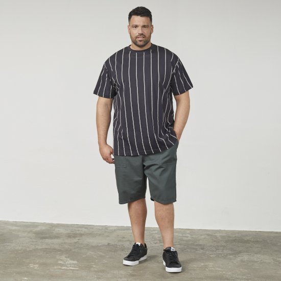 North Latitude 61319 T-Shirt A Righe Nero - Magliette - Magliette Uomo Taglie Forti
