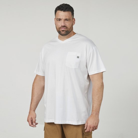 North Latitude 61322 T-Shirt Scollo A V Bianco - Magliette - Magliette Uomo Taglie Forti