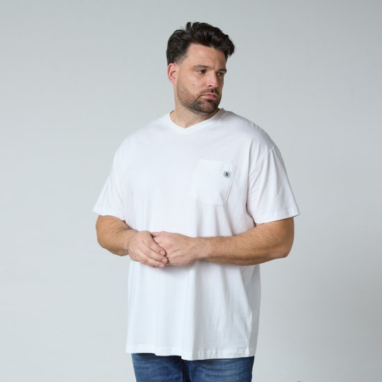North Latitude 61322 T-Shirt Scollo A V Bianco - Magliette - Magliette Uomo Taglie Forti
