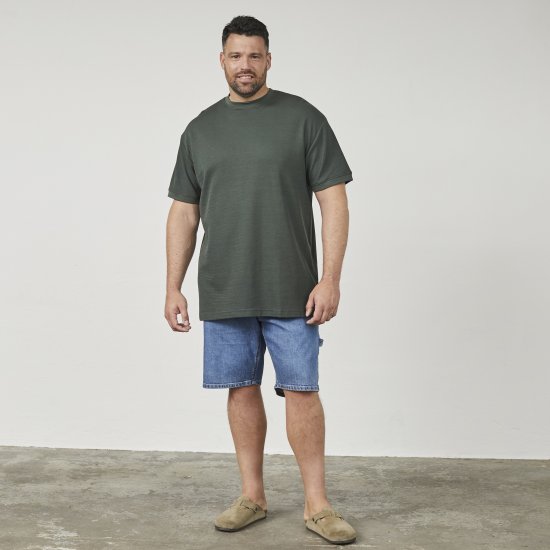North Latitude 61324 T-Shirt Strutturata Verde Polvere Scuro - Magliette - Magliette Uomo Taglie Forti