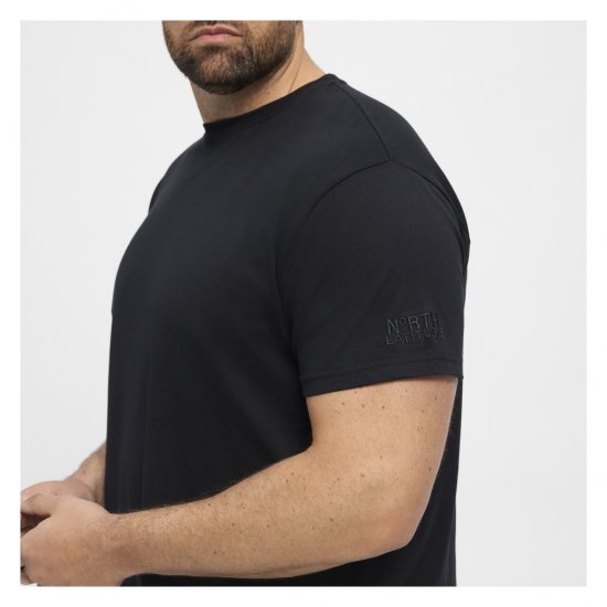 North Latitude T-Shirt O-Neck Black - Magliette - Magliette Uomo Taglie Forti