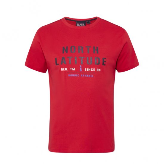 North Latitude Logo T-Shirt Red - Magliette - Magliette Uomo Taglie Forti