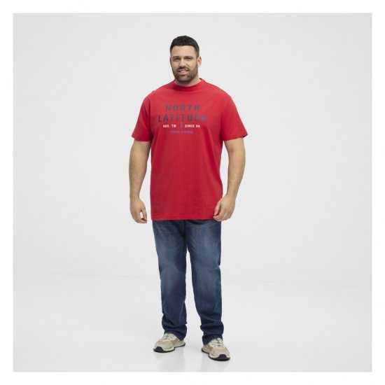 North Latitude Logo T-Shirt Red - Magliette - Magliette Uomo Taglie Forti