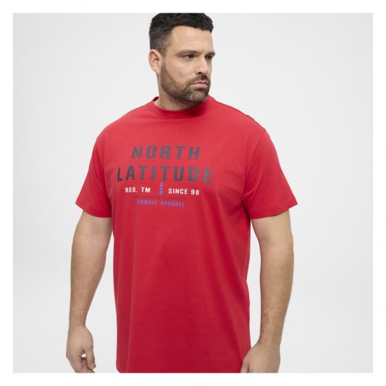North Latitude Logo T-Shirt Red - Magliette - Magliette Uomo Taglie Forti