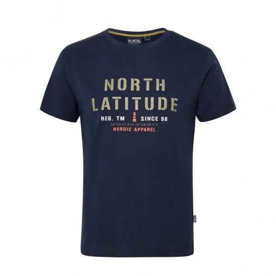 North Latitude Logo T-Shirt Navy - Magliette - Magliette Uomo Taglie Forti