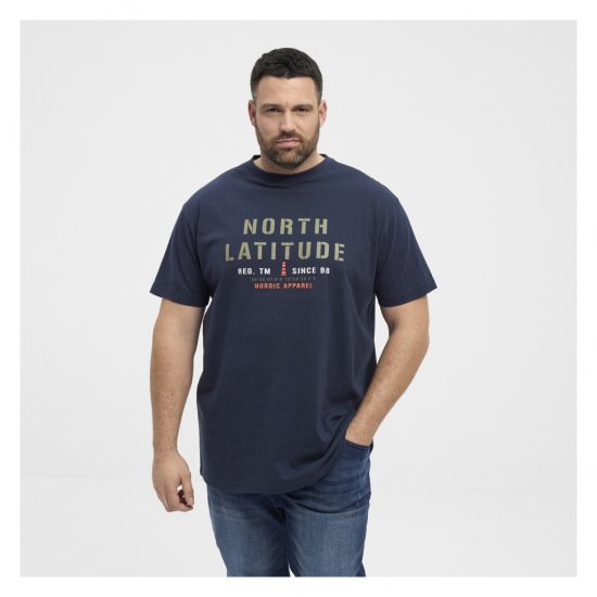 North Latitude Logo T-Shirt Navy - Magliette - Magliette Uomo Taglie Forti