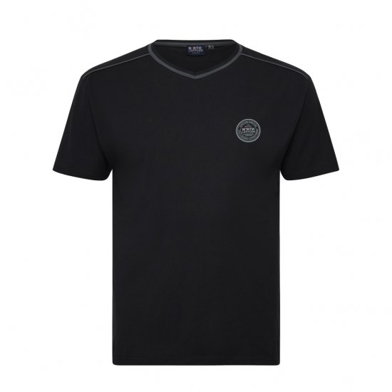 North Latitude Pyjama T-Shirt V-Neck Short Sleeve Black - Pigiami/Loungewear - Pigiama Uomo Taglie Forti