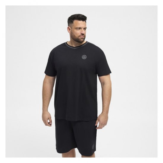 North Latitude Pyjama T-Shirt V-Neck Short Sleeve Black - Pigiami/Loungewear - Pigiama Uomo Taglie Forti