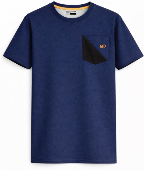 Motley Denim Milan T-shirt Indigo scuro - Magliette - Magliette Uomo Taglie Forti