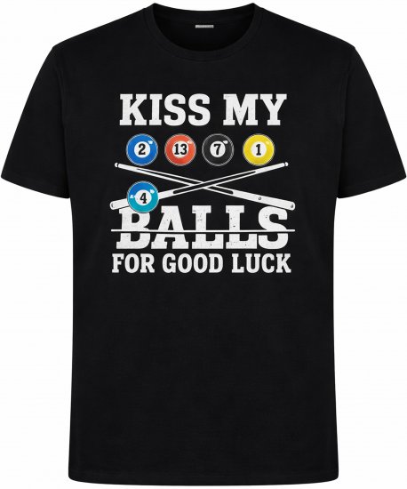 Espionage T436 Good Luck Kiss Printed T-Shirt Black - Magliette - Magliette Uomo Taglie Forti