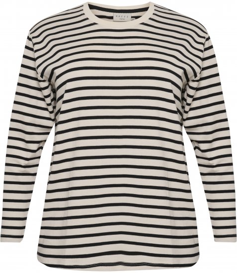 Kaffe Curve Winni Manica lunga T-shirt Bianco antico/Nero riga - T-shirt - 