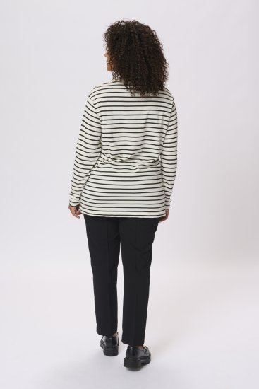 Kaffe Curve Winni Manica lunga T-shirt Bianco antico/Nero riga - T-shirt - 
