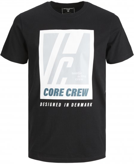 Jack & Jones Spring Logo T-Shirt Black - Magliette - Magliette Uomo Taglie Forti