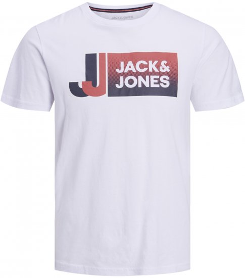 Jack & Jones Logan T-Shirt White - Magliette - Magliette Uomo Taglie Forti