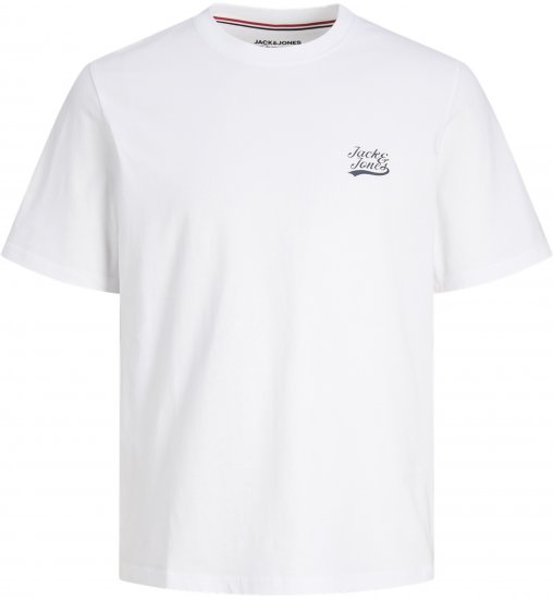 Jack & Jones Trevor T-Shirt White - Magliette - Magliette Uomo Taglie Forti