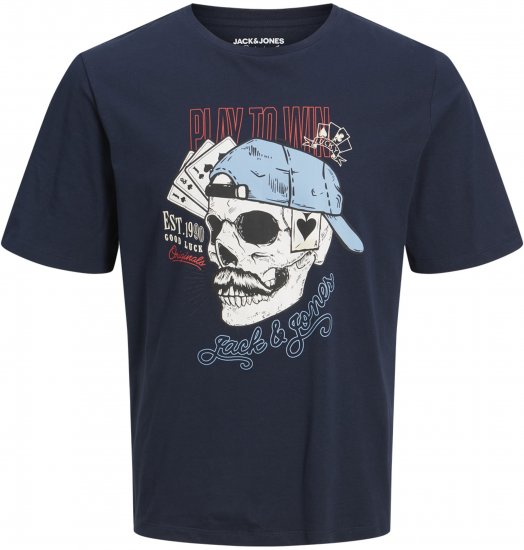 Jack & Jones Roxbury T-Shirt Navy - Magliette - Magliette Uomo Taglie Forti