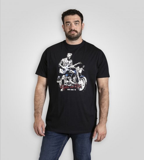 D555 Derby T-Shirt Rhythm and Rides Navy - Magliette - Magliette Uomo Taglie Forti