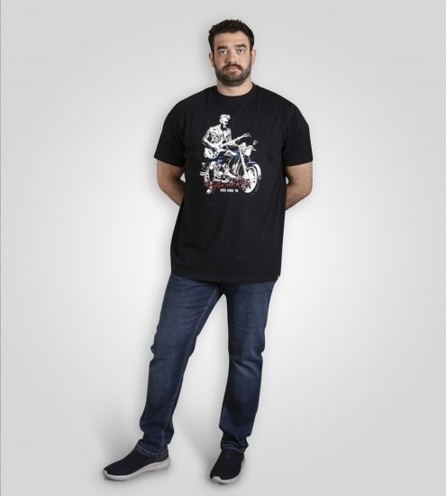 D555 Derby T-Shirt Rhythm and Rides Navy - Magliette - Magliette Uomo Taglie Forti