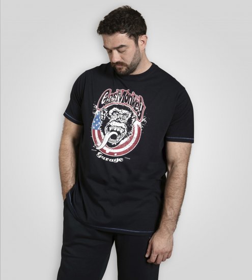 D555 Birkenhead T-Shirt Gas Monkey Garage Navy - Magliette - Magliette Uomo Taglie Forti