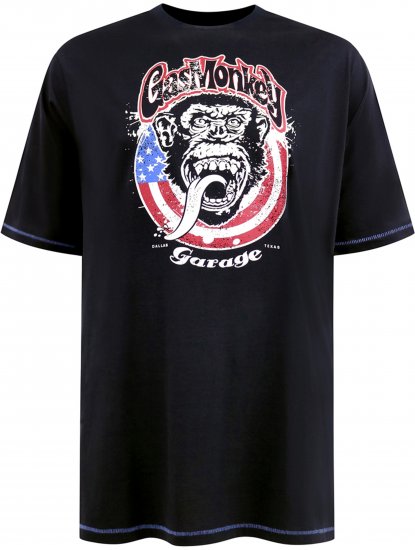 D555 Birkenhead T-Shirt Gas Monkey Garage Navy - Magliette - Magliette Uomo Taglie Forti