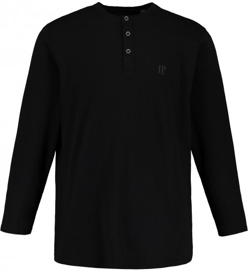 JP1880 Henley T-Shirt Long Sleeve Black TALL - ABBIGLIAMENTO UOMO MT-6XLT - Taglie Tall Uomo