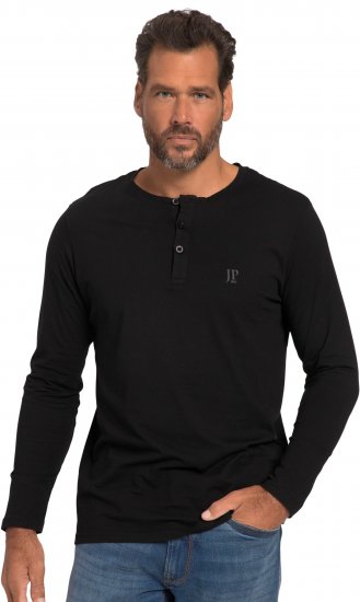 JP1880 Henley T-Shirt Long Sleeve Black TALL - ABBIGLIAMENTO UOMO MT-6XLT - Taglie Tall Uomo
