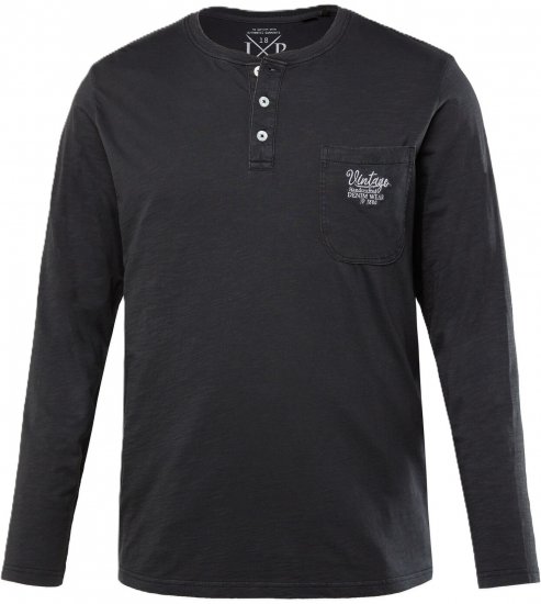 JP1880 T-Shirt Henley Long Sleeve Black TALL - ABBIGLIAMENTO UOMO MT-6XLT - Taglie Tall Uomo
