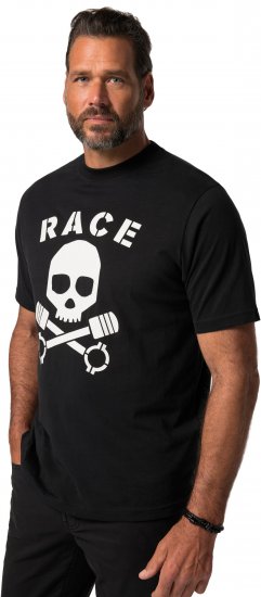 JP1880 T-Shirt Short Sleeve Skull Race Black - Magliette - Magliette Uomo Taglie Forti