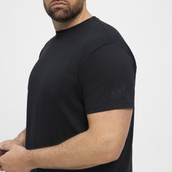North Latitude T-Shirt O-Neck Black TALL - TALL T-shirts - T-Shirt per Uomini Alti