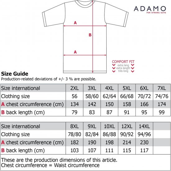 Adamo Motivshirt Comfort Fit College Grey - Magliette - Magliette Uomo Taglie Forti