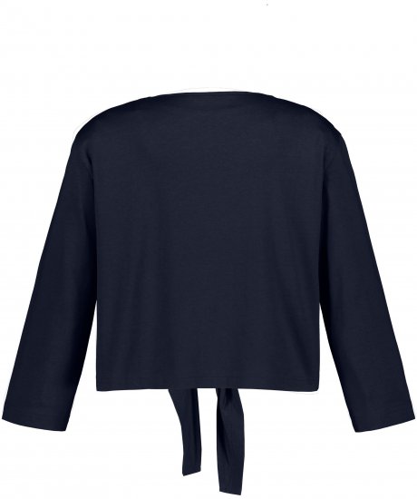 Ulla Popken Versatile Surplice Wrap Tie Hem Bolero Top Navy - T-shirt - 